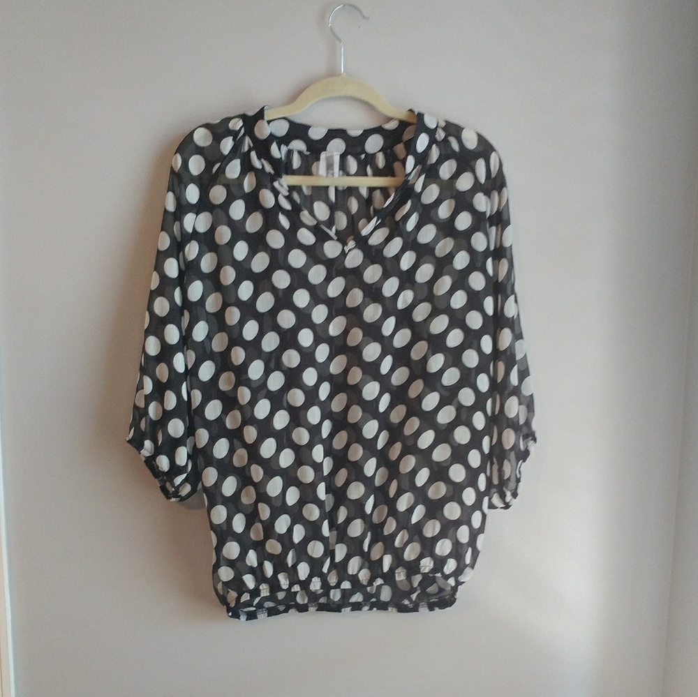 Sheer Polka Dot Blouse